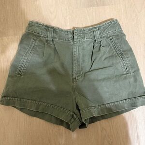 Abercrombie & fitch High-Rise Green olive cotton y2k vintage retro 2000s Shorts
